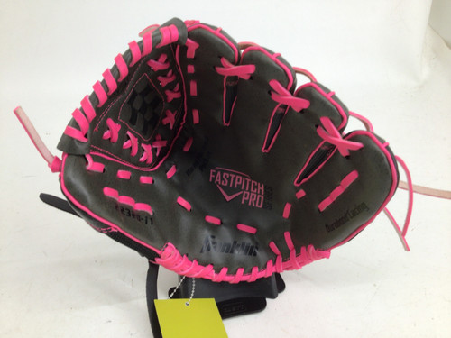 Vist Large View of Product Image Which is Used Franklin FASTPITCH PRO 11 INCH RHT GLOVE RH Throw Fastpitch Gloves Pink 11"