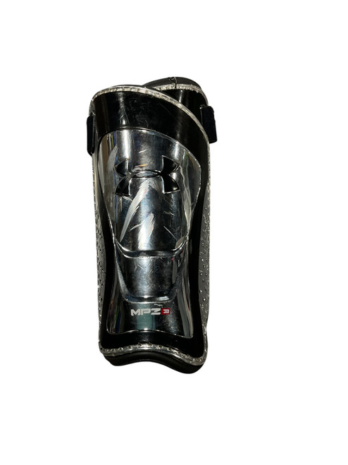 Vist Large View of Product Image Which is Used Under Armour Soccer Shin Guards Junior Grey SM