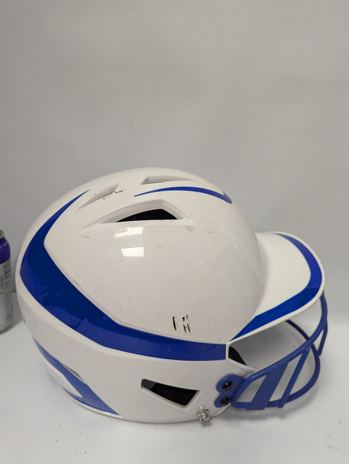 Vist Large View of Product Image Which is Used Champro HXS-1 HELMET Batting Helmet w/Mask White And Royal Blue LG