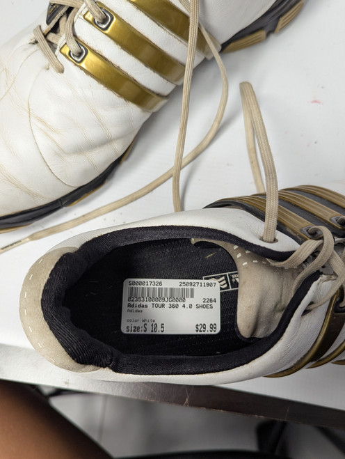 Vist Large View of Product Image Which is Used Adidas Mens Golf Shoes White Senior 10.5
