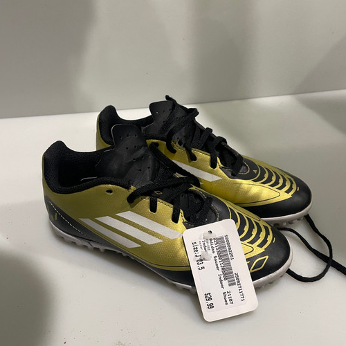 Vist Large View of Product Image Which is Used Adidas Soccer Indoor Shoes Gold Junior 03.5
