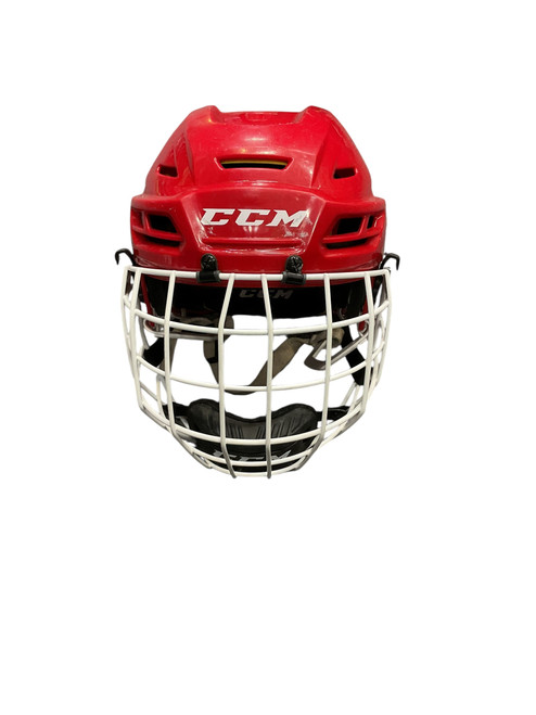 Vist Large View of Product Image Which is Used CCM TACKS 310 M Helmet Cage Combo Red MD
