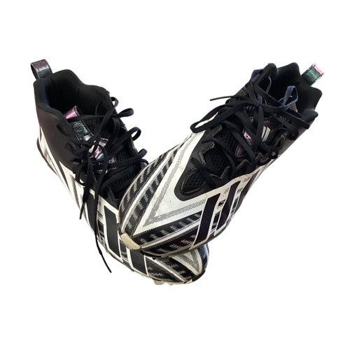 Vist Large View of Product Image Which is Used Adidas Adult FB Cleats Black And White Senior 10.5