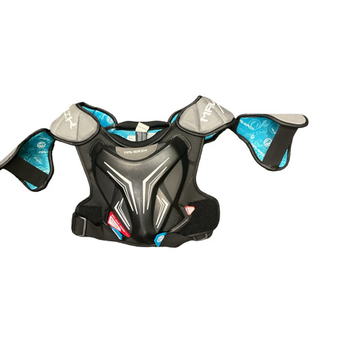 Vist Large View of Product Image Which is Maverik CHEST PROTECTOR Lacrosse Shoulder Pads Black SM