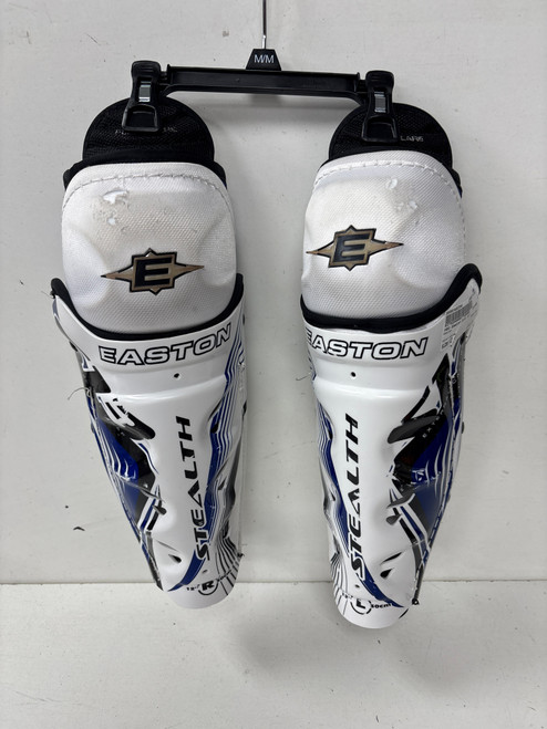 Vist Large View of Product Image Which is Used Easton S13 Junior Shin Guards White 12"