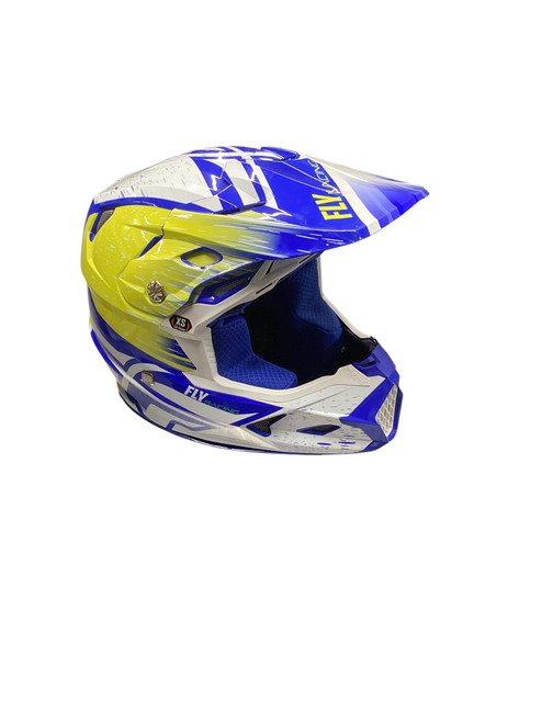 Vist Large View of Product Image Which is Used FLY RACING TOXIN Junior Motocross Helmet Yellow Extra Small