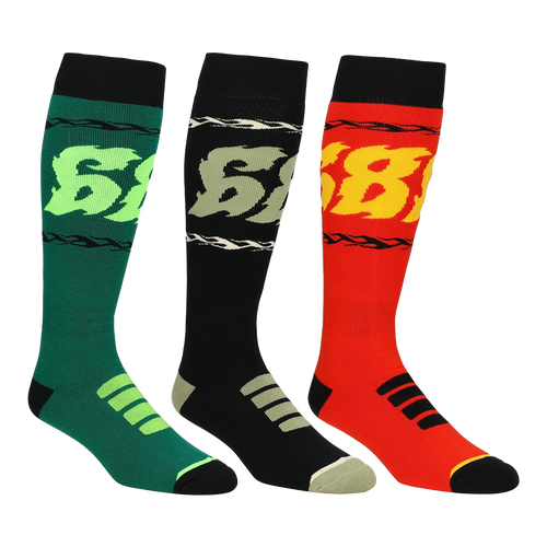 Vist Large View of Product Image Which is New 686 Flame 2026 Men's Socks 3 Pack- SM/MD