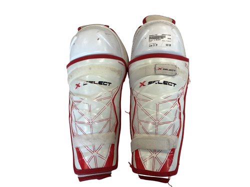 Used Bauer X SELECT Junior Shin Guards White 13" Vist Large View of Product Image Which is Used Bauer X SELECT Junior Shin Guards White 13"