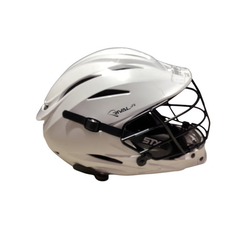 Vist Large View of Product Image Which is Used STX RIVAL JR Lacrosse Helmet White One Size