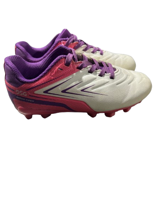 Vist Large View of Product Image Which is Used Soccer Cleats White And Pink Youth 11.0