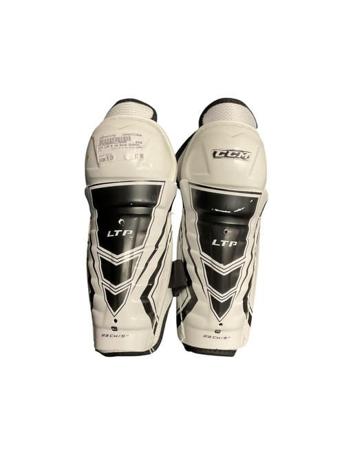 Vist Large View of Product Image Which is Used CCM CCM LTP 9 IN SHIN GUARDS Youth Shin Guards White 9"