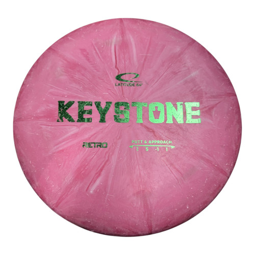Used Latitude 64 RETRO KEYSTONE Disc Golf Putter Red 175g 11890-S000135077 Vist Large View of Product Image Which is Used Latitude 64 RETRO KEYSTONE Disc Golf Putter Red 175g