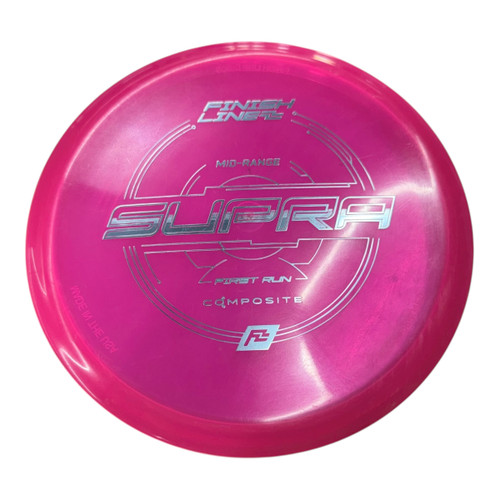 Vist Large View of Product Image Which is Used Finish Line SUPRA FIRST RUN COMPOSITE Disc Golf Mid Range Neon Pink