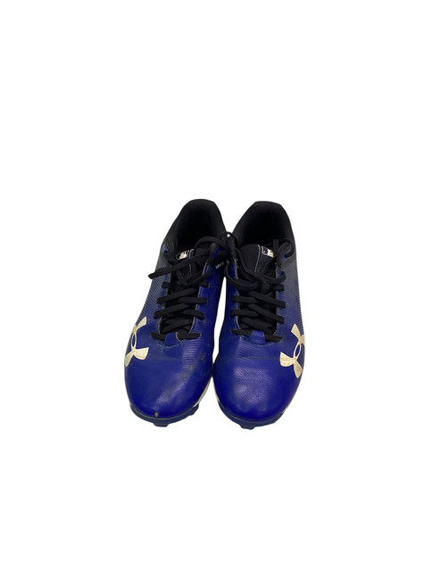 Vist Large View of Product Image Which is Used Under Armour BLK/BLU CLEATS BB/SB Cleats Black And Royal Blue Junior 04