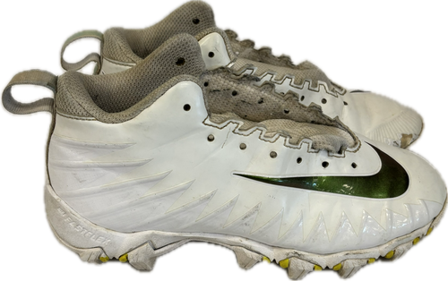 Vist Large View of Product Image Which is Used Nike ALPHA Jr FB Cleats White Junior 01.5