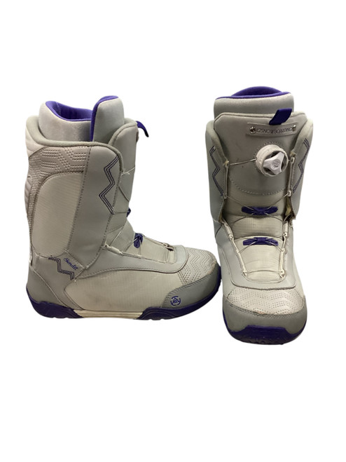 Vist Large View of Product Image Which is Used K2 SENDIT BOA Womens Snowboard Boots White And Purple Senior 8