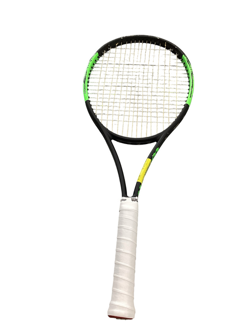 Vist Large View of Product Image Which is Used Wilson BLADE 98 16X19 V6.0 Adult Tennis Racquet Black 4 3/8"