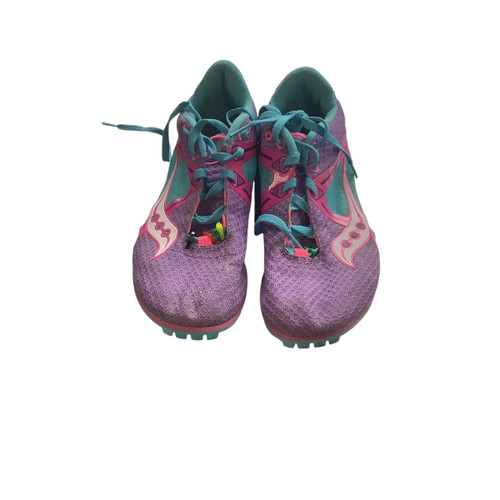 Vist Large View of Product Image Which is Used Saucony VELOCITY 5 Track & Field Cleats Adult Purple Senior 10