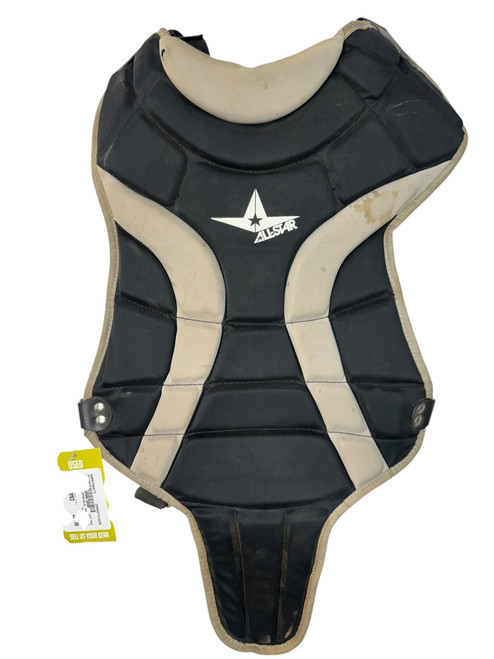 Vist Large View of Product Image Which is Used All Star CP912LS Catchers Chest Protector Black And Grey Intermed