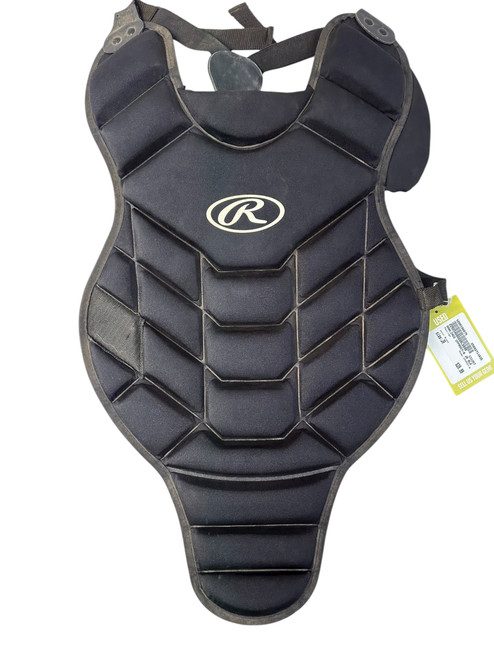 Vist Large View of Product Image Which is Used Rawlings CPPRDGY-B Catchers Chest Protector Black Junior
