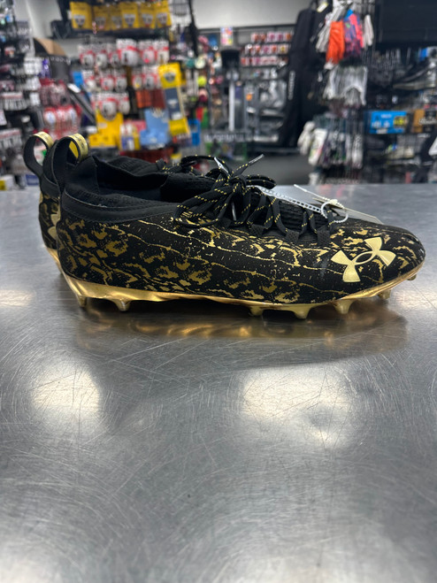 Vist Large View of Product Image Which is Used Under Armour SPOTLIGHT LUX SUEDE 2.0 Adult FB Cleats Black Senior 13