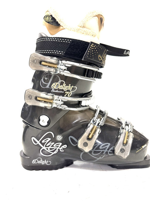 Vist Large View of Product Image Which is Used Lange DELIGHT Womens DH Ski Boot Black 255 MP - M07.5 - W08.5