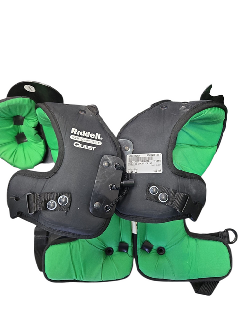 Vist Large View of Product Image Which is Used Riddell QUEST FB Shoulder Pads Black LG