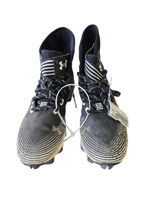 Vist Large View of Product Image Which is Used Under Armour Adult FB Cleats Black Senior 7