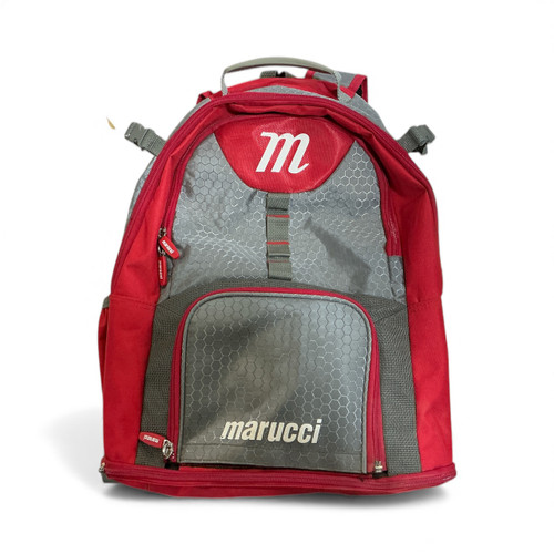 Vist Large View of Product Image Which is Used Marucci BB/SB Player Backpack Grey And Red