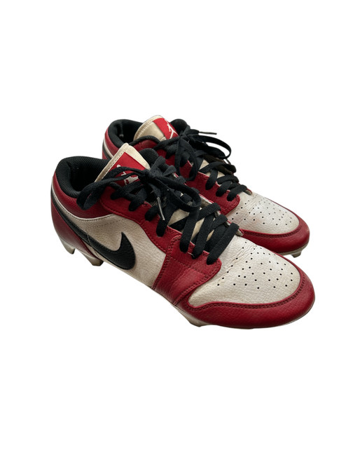 Vist Large View of Product Image Which is Used Nike Jordan Adult FB Cleats White/Black/Red Senior 9