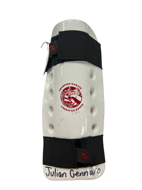 Vist Large View of Product Image Which is Used Champion Sports Martial Arts Shin Pads White Junior