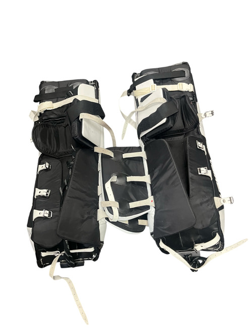 Vist Large View of Product Image Which is Used Valken GOALIE LEG PADS Goalie Leg Pads Senior Black And White 34"