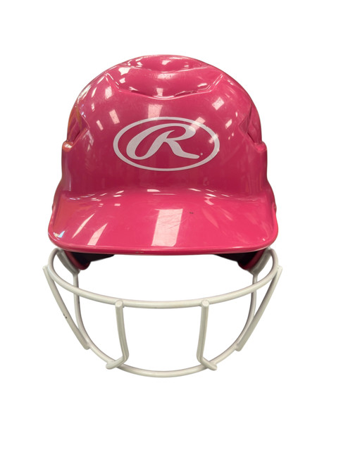 Vist Large View of Product Image Which is Used Rawlings SOFTBALL HELMET Batting Helmet w/Mask Pink SM