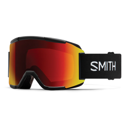 Vist Large View of Product Image Which is New Smith Squad 2026 Snow Goggles- Black/ChromaPop Sun Red Mirror Lens