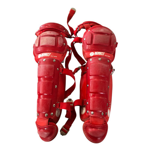 Vist Large View of Product Image Which is Used Schutt RED Catchers Leg Guards Red Intermed