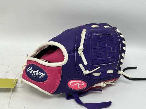 Vist Large View of Product Image Which is Used Rawlings HFP10PPW BB/SB Glove T-ball Pink 10"