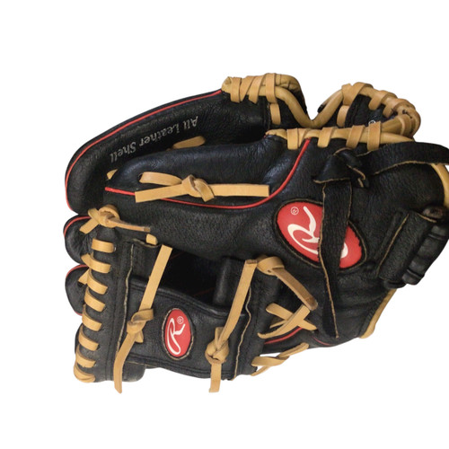 Vist Large View of Product Image Which is Used Rawlings HIGHLIGHT SERIES BB/SB Glove RH Throw Black 10 1/2"