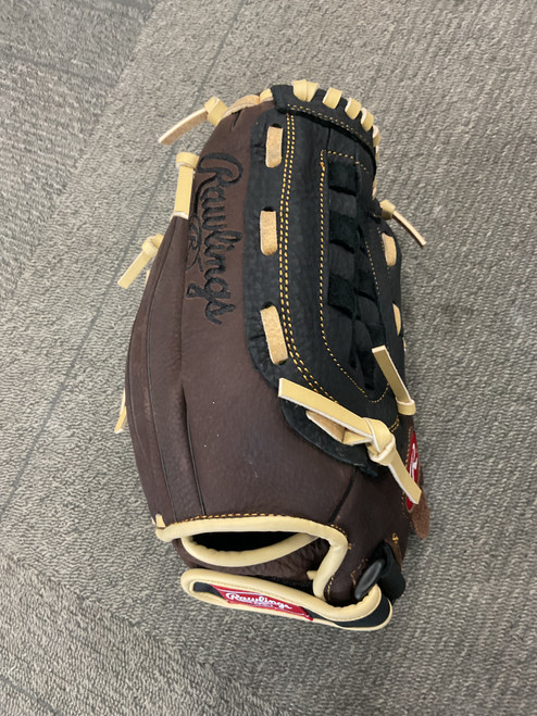 Vist Large View of Product Image Which is Used Rawlings MARK OF A PRO GLOVE BB/SB Glove RH Throw Chocolate 12 1/2"