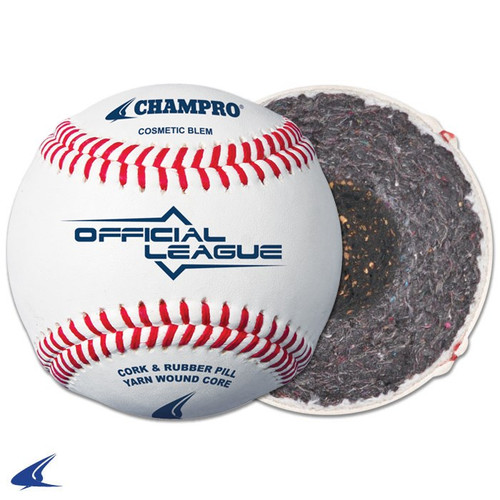 Vist Large View of Product Image Which is New CHAMPRO PRACTICE BASEBALL, FULL GRAIN LEATHER COVER-COSMETIC BLEM CBB200D