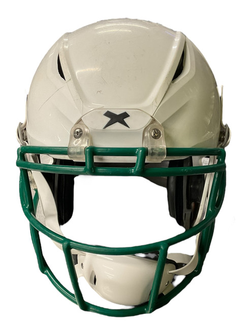 Vist Large View of Product Image Which is Used Xenith XENITH X WHT FOOTBALL HELMET GRN MASK FB Helmet White XL
