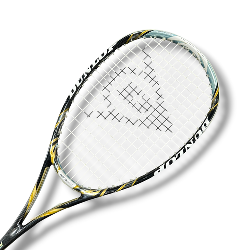 Vist Large View of Product Image Which is Used Dunlop AEROGEL PRO Adult Squash Racquet Black 3 3/8"