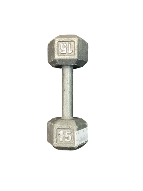 Vist Large View of Product Image Which is Used Hex Dumbbell (Each) 15 lb