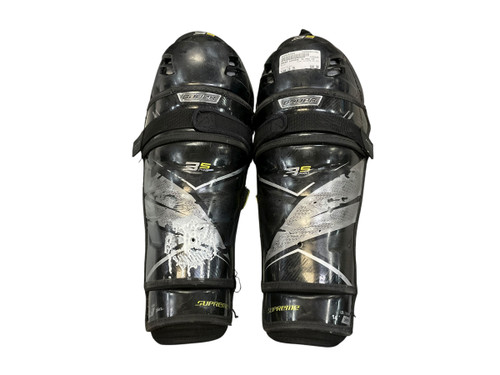 Vist Large View of Product Image Which is Used Bauer SUPREME 3S PRO Senior Shin Guards Black 14"