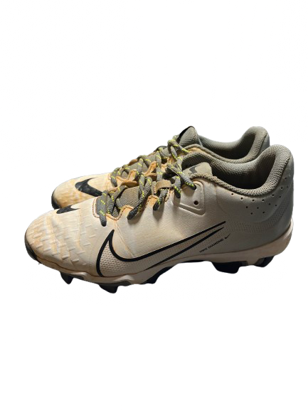 Vist Large View of Product Image Which is Used Nike DIAMOND SOFTBALL SZ 6.5 BB/SB Cleats White And Grey Senior 6.5