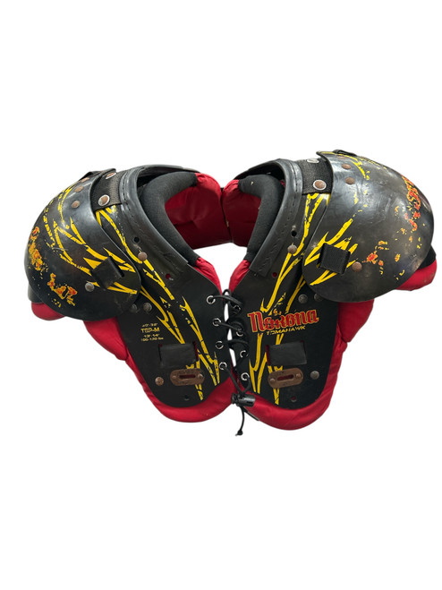 Vist Large View of Product Image Which is Used Nokona TOMAHAWK FB SP MED FB Shoulder Pads Black LG
