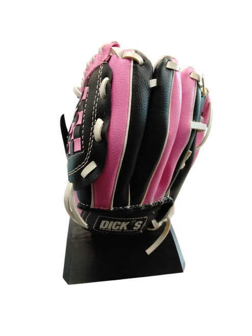 Vist Large View of Product Image Which is Used DICKS SPORTING GOODS BB/SB Glove LH Throw Black And Pink 8"