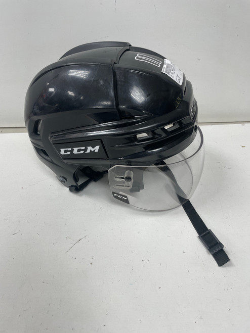 Vist Large View of Product Image Which is Used CCM TACKS 910 NO EAR GUARDS Helmet Half Visor Combo Black LG