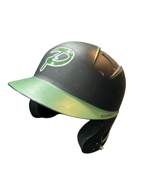 Vist Large View of Product Image Which is Used BoomBah BBH1 HELMET Batting Helmet No Mask Black And Green One Size