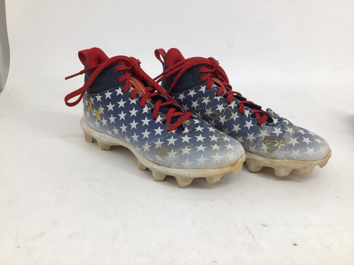 Vist Large View of Product Image Which is Used Under Armour SPOTLIGHT FRANCHISE USA JR 4 FB CLEATS Jr FB Cleats White/Red/Navy Junior 04