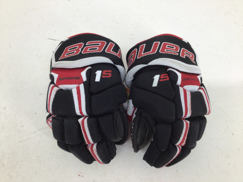Vist Large View of Product Image Which is Used Bauer SUPREME 1S YOUTH 9 IN HOCKEY GLOVES Youth Gloves Black 9"